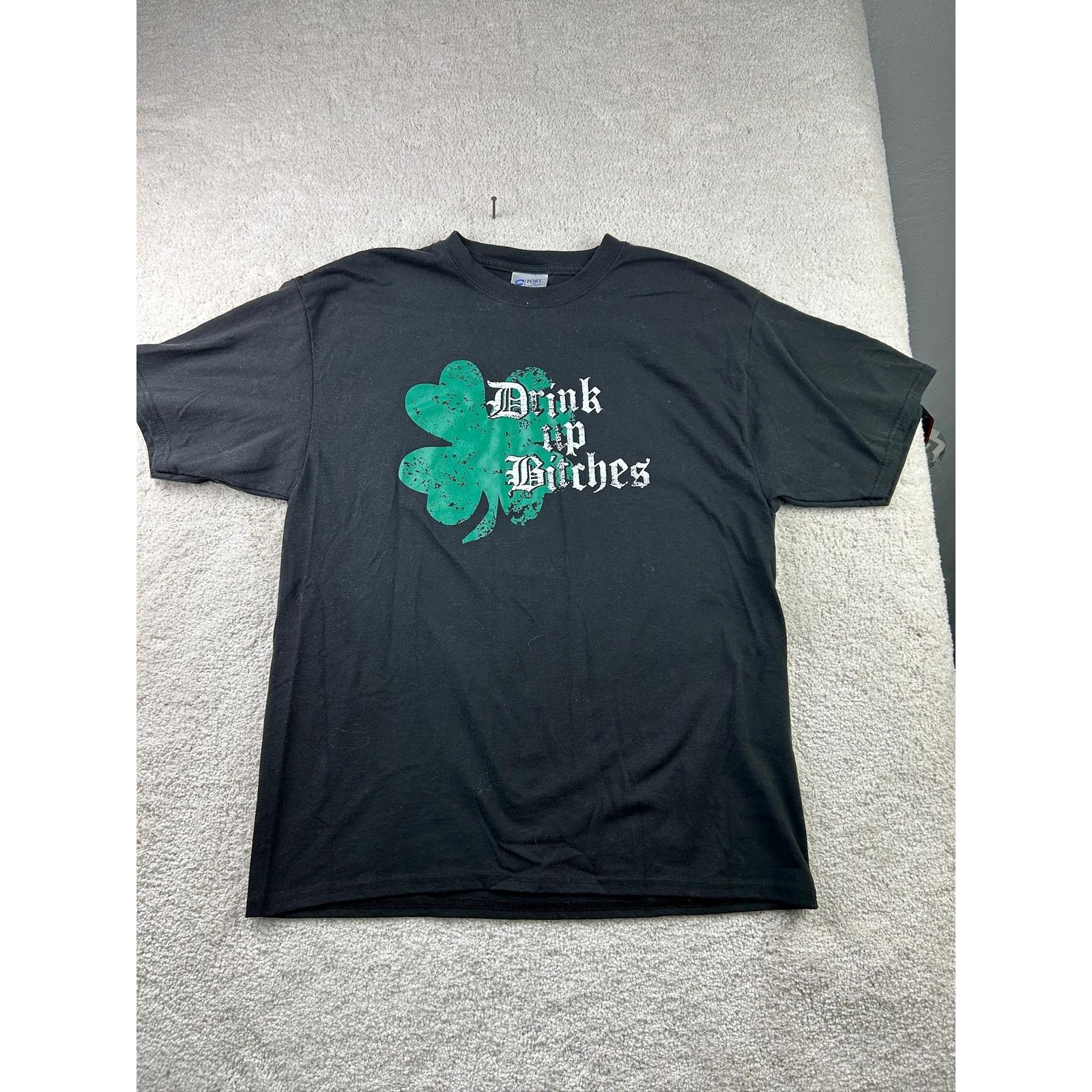 Drink Up Bitches Shirt Mens Large Black Shamrock St Patricks Day Casablanca Pub